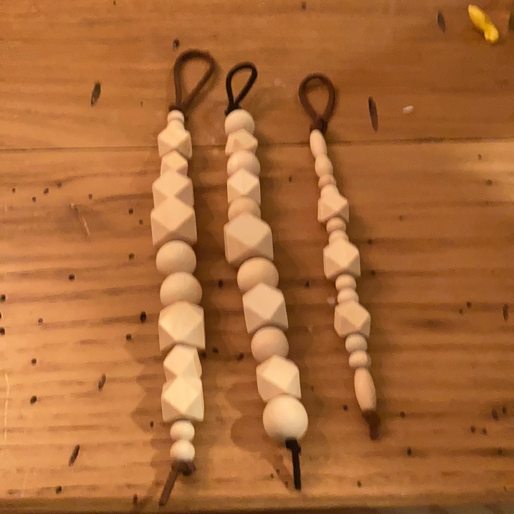 Wooden beaded key chains